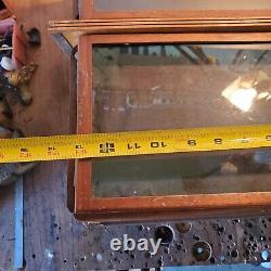 Antique Wooden Store Display Case SWANK Gentlemen's Accessories Fold Out Glass