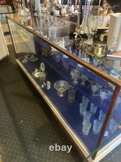Antique oak & glass display case / Store Mercantile Counter 8' long early 1900s
