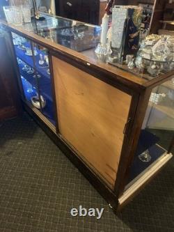 Antique oak & glass display case / Store Mercantile Counter 8' long early 1900s