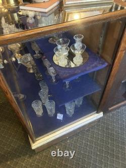 Antique oak & glass display case / Store Mercantile Counter 8' long early 1900s