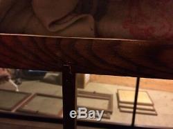 Art Deco 10' Store Display Cabinet Case Mahogany Brass Trimmed Oak Back