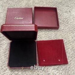 Authentic CARTIER Pendant Jewelry STORAGE DISPLAY CASE RED box Plus Puch