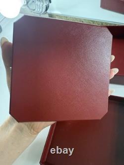 Authentic CARTIER Pendant Jewelry STORAGE DISPLAY CASE RED box Plus Puch