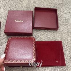 Authentic CARTIER Pendant Jewelry STORAGE DISPLAY CASE RED box Plus Puch