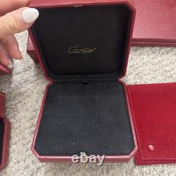 Authentic CARTIER Pendant Jewelry STORAGE DISPLAY CASE RED box Plus Puch