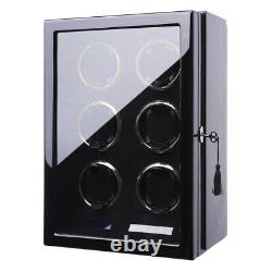 Auto Watch Winder Box 6 Watches Winder Storage Case withLCD Touch Screen Display