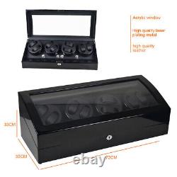 Automactic Rotation 4 Watch Winder 8+9 Display Box Storage Case With Quiet Motor
