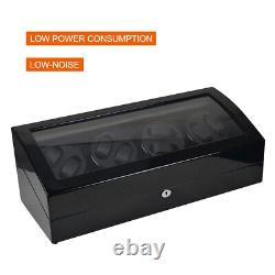 Automactic Rotation 4 Watch Winder 8+9 Display Box Storage Case With Quiet Motor