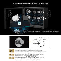 Automatic 12 Watch Winder Display Case With Blue LED Light With 6 Storage Box