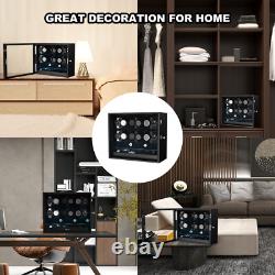 Automatic 12 Watch Winder Display Case With Blue LED Light With 6 Storage Box