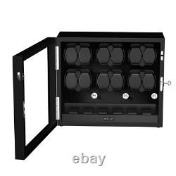 Automatic 12 Watch Winder Display Case With LED Light 6 Storage Box Patent Design