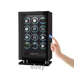 Automatic 12 Watch Winder Storage Display Case Box LCD Touch Screen Display LED