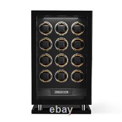 Automatic 12 Watch Winder Storage Display Case Box LCD Touch Screen Display LED