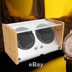 Automatic 4+0 Watch Winder Rotation Case Bamboo Display Box jewelry Storage