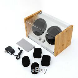 Automatic 4+0 Watch Winder Rotation Case Bamboo Display Box jewelry Storage