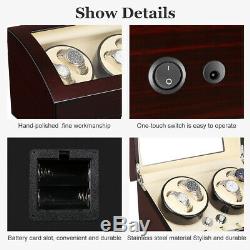 Automatic 4+6 LUXURY Watch Winder Wood Display Box Case Storage Motor Lockable