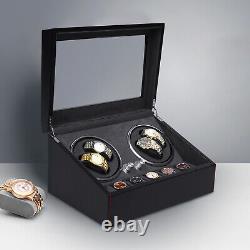 Automatic 4+6 Watch Winder PU Shell Storage Case Display Box Silent Motor NEW