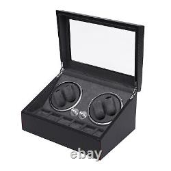 Automatic 4+6 Watch Winder PU Shell Storage Case Display Box Silent Motor NEW