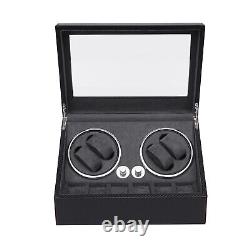 Automatic 4+6 Watch Winder PU Shell Storage Case Display Box Silent Motor NEW