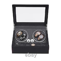 Automatic 4+6 Watch Winder PU Shell Storage Case Display Box Silent Motor NEW