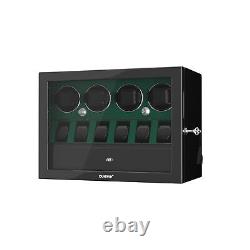 Automatic 4 Watch Winder Case With 6 Watches Display Storage Box LED Light
