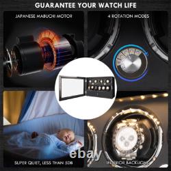 Automatic 4 Watch Winder Case with 6 Watch Display Drawer Storage Box LED Black