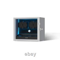 Automatic 4 Watch Winder With 4 Extra Storage Display Box Case With Blue LED