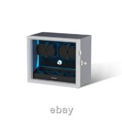 Automatic 4 Watch Winder With 4 Extra Storage Display Box Case With Blue LED