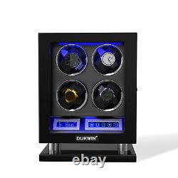 Automatic 4 Watches Winder Box Storage Case Box LCD Touch Screen Display Case