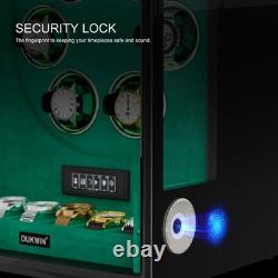 Automatic 6 Watch Winder Fingerprint Entry 6 Watches Storage Display Case RGB US