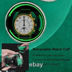 Automatic 6 Watch Winder Fingerprint with Storage Display Case Box RGB LED Green