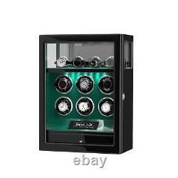 Automatic 6 Watch Winder With Watch Storage Display Case LCD Fingerprint Unlock