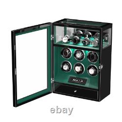 Automatic 6 Watch Winder With Watch Storage Display Case LCD Fingerprint Unlock