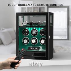 Automatic 6 Watch Winder With Watch Storage Display Case LCD Fingerprint Unlock