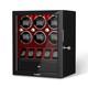 Automatic 6 Watch Winder with 5 Watches Display Case Storage Box LED Patent New