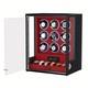 Automatic 9+6 Watch Winder Fingerprint Watch Box Storage Display Case RGB LED