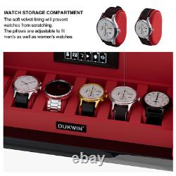Automatic 9+6 Watch Winder Fingerprint Watch Box Storage Display Case RGB LED