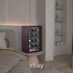 Automatic Rotation 12 Watch Winder Box Leather Storage Display Case Gift