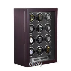 Automatic Rotation 12 Watch Winder Box Leather Storage Display Case Gift