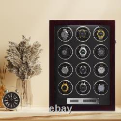 Automatic Rotation 12 Watch Winder Box Leather Storage Display Case Gift