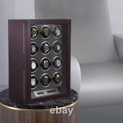 Automatic Rotation 12 Watch Winder Box Leather Storage Display Case Gift