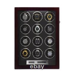 Automatic Rotation 12 Watch Winder Box Leather Storage Display Case Gift