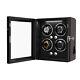 Automatic Rotation 4 Watch Winder 4 Rotation Mode Storage Display Case Box LED