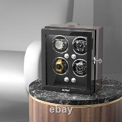 Automatic Rotation 4 Watch Winder 4 Rotation Mode Storage Display Case Box LED