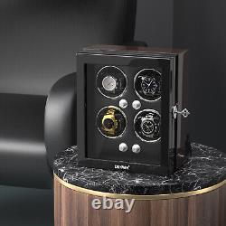 Automatic Rotation 4 Watch Winder 4 Rotation Mode Storage Display Case Box LED