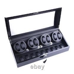 Automatic Rotation 4 Watch Winder 8+9 Display Box Storage Case Organizer Gift