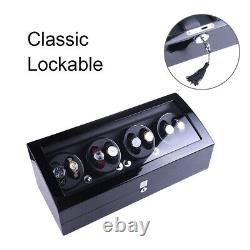 Automatic Rotation 4 Watch Winder 8+9 Display Box Storage Case Organizer Gift