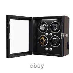 Automatic Rotation 4 Watch Winder With 4 Rotation Mode Storage Display Case Box