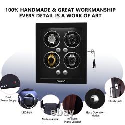 Automatic Rotation 4 Watch Winder With 4 Rotation Mode Storage Display Case Box