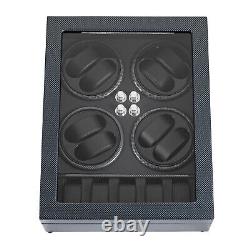 Automatic Rotation 8 Watch Winder Box with5 Watches Display Storage Case LED Light